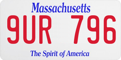 MA license plate 9UR796