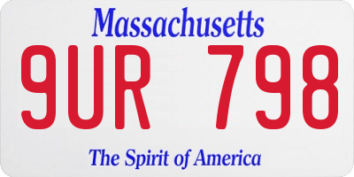 MA license plate 9UR798