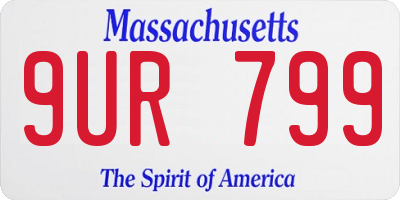 MA license plate 9UR799