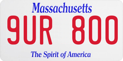 MA license plate 9UR800