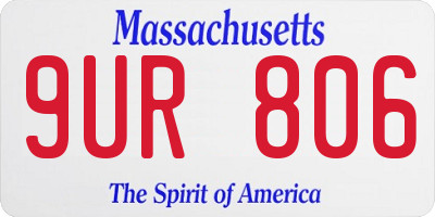 MA license plate 9UR806