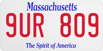 MA license plate 9UR809