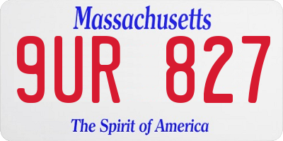 MA license plate 9UR827