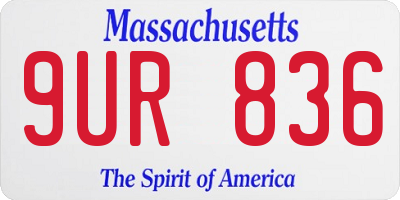 MA license plate 9UR836