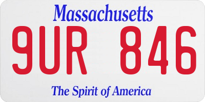 MA license plate 9UR846