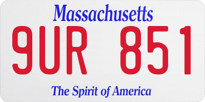 MA license plate 9UR851