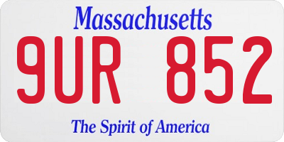 MA license plate 9UR852