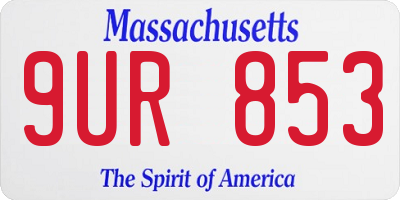 MA license plate 9UR853