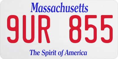 MA license plate 9UR855