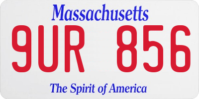 MA license plate 9UR856