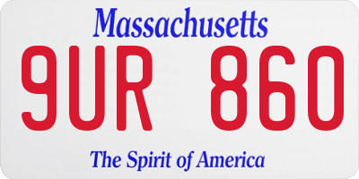 MA license plate 9UR860