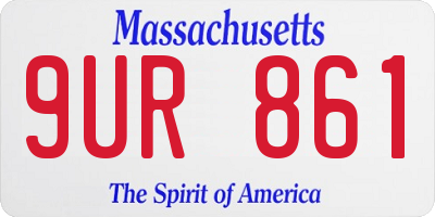 MA license plate 9UR861