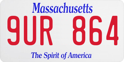 MA license plate 9UR864