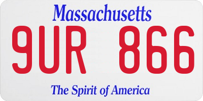 MA license plate 9UR866
