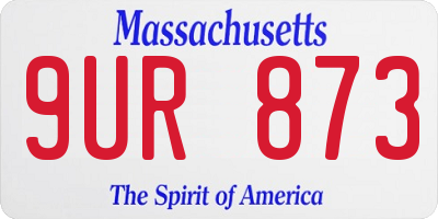 MA license plate 9UR873