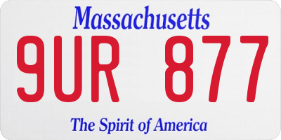 MA license plate 9UR877