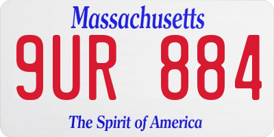 MA license plate 9UR884
