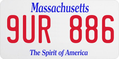MA license plate 9UR886