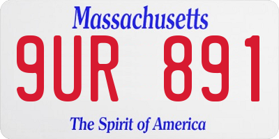 MA license plate 9UR891