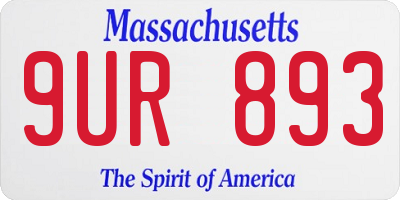 MA license plate 9UR893
