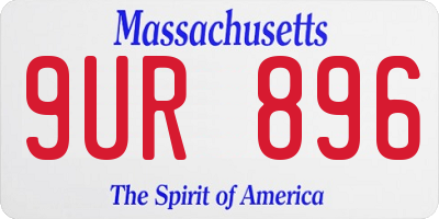 MA license plate 9UR896