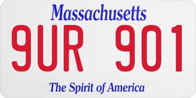 MA license plate 9UR901