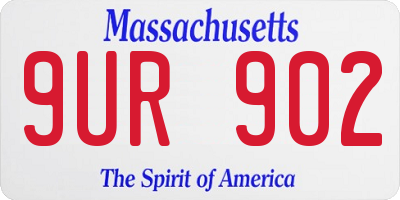 MA license plate 9UR902