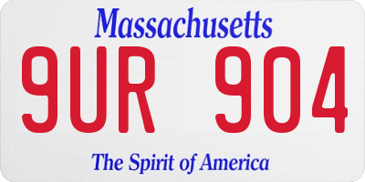 MA license plate 9UR904