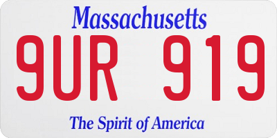 MA license plate 9UR919
