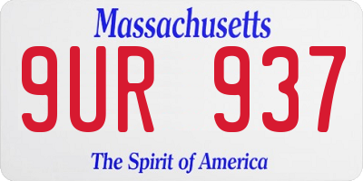 MA license plate 9UR937