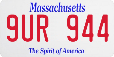 MA license plate 9UR944