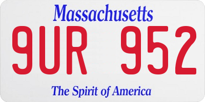 MA license plate 9UR952