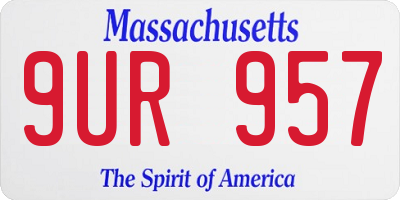 MA license plate 9UR957