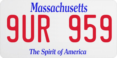 MA license plate 9UR959
