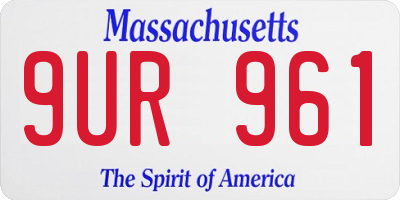 MA license plate 9UR961