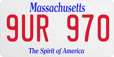 MA license plate 9UR970