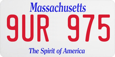 MA license plate 9UR975