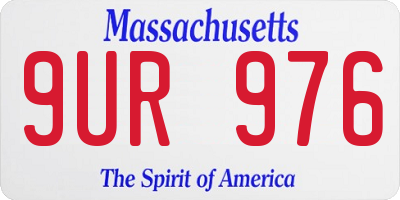 MA license plate 9UR976