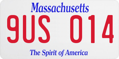 MA license plate 9US014