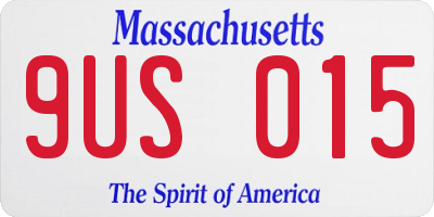 MA license plate 9US015