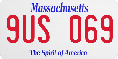 MA license plate 9US069