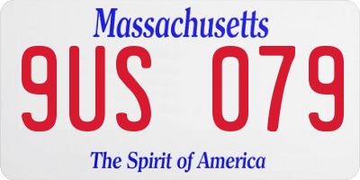 MA license plate 9US079