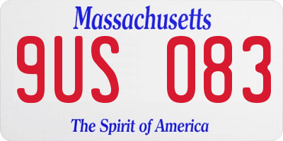 MA license plate 9US083
