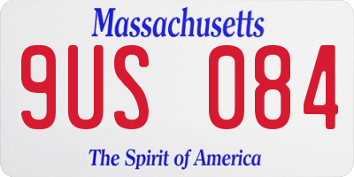 MA license plate 9US084