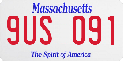 MA license plate 9US091