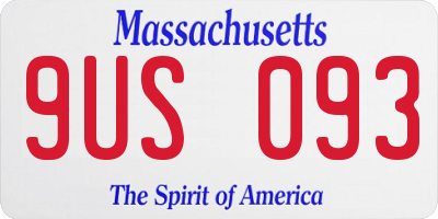 MA license plate 9US093