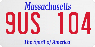 MA license plate 9US104