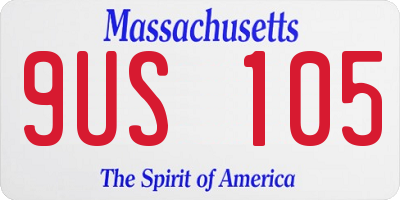 MA license plate 9US105