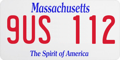 MA license plate 9US112