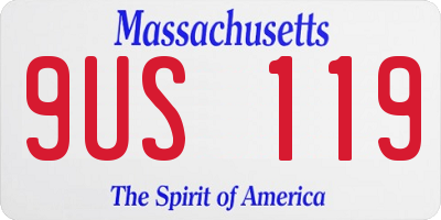 MA license plate 9US119